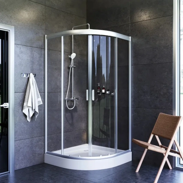 Душевой уголок Am.Pm Gem 100x100 см профиль хром матовый W90UG-401-100MT (детальная фотография)