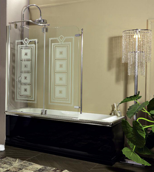 Душевое ограждение для ванны, профиль золото, Eurodesign C-BOX-VAS-SX-ORO (детальная фотография)