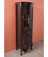 Шкаф-пенал, петли справа, цвет тёмное дерево глянец, фурнитура состаренное серебро, La Beaute Nora