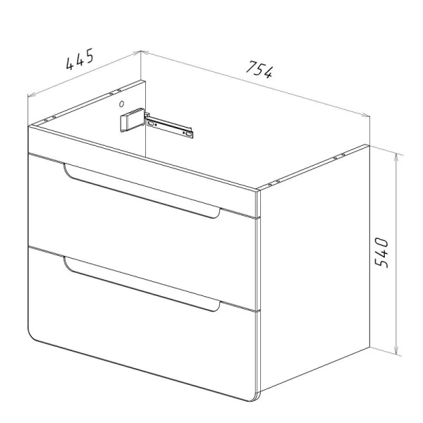 Тумба с раковиной подвесная Lemark Olivia LM08OL80T 80 см 2 выдвижных ящика (детальная фотография), в наличии, по запросу