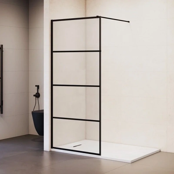Душевая перегородка RGW Walk In WA-019B 60 см профиль черный 351001960-84 (детальная фотография), черные