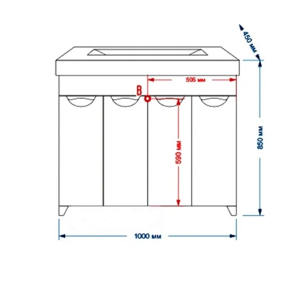 Тумба под раковину напольная Misty София 100 см белая П-Соф01100-011Пр (детальная фотография), нет в наличии