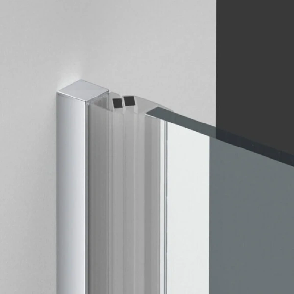 Душевая дверь в нишу Vincea Alpha 60 см профиль черный, стекло прозрачное VDP-3AL600CLB (детальная фотография), распашные