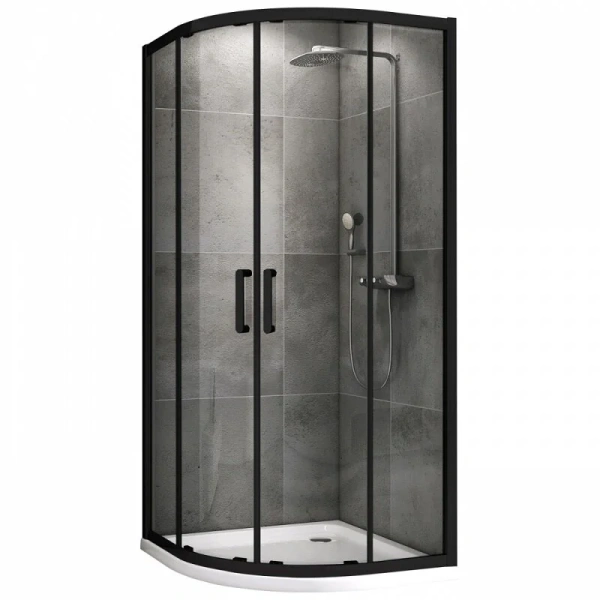 Душевой уголок Abber Schwarzer Diamant 80х80 см профиль черный AG01080B (детальная фотография)