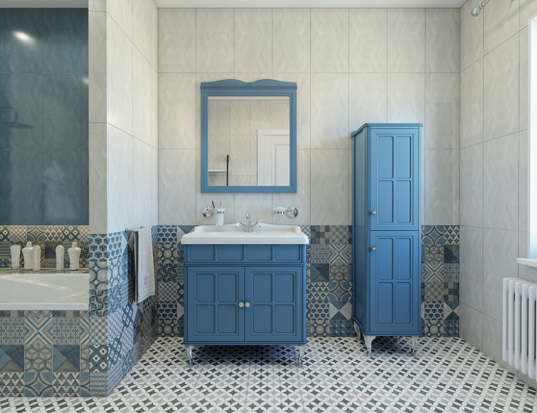 Тумба с раковиной напольная Caprigo Borgo 33412CH-B 80 см МДФ (детальная фотография), в наличии, по запросу