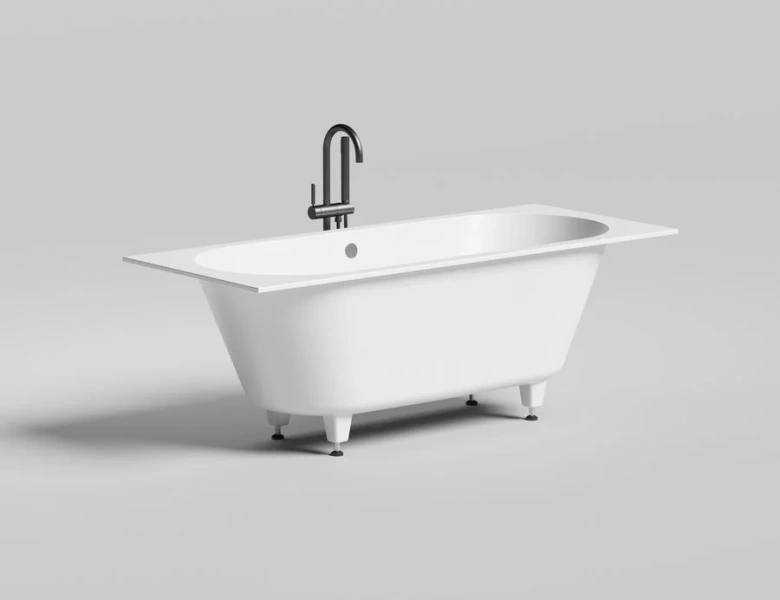 Ванна из искусственного камня Salini Ornella Axis 170х70 см белая матовая 104623M (детальная фотография), без гидромассажа, большие