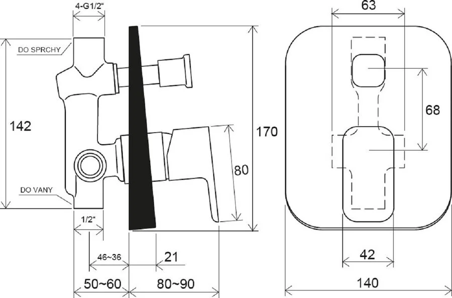 Смеситель для душа Ravak 10° Free TD F 061.00 X070134 (детальная фотография), современные, hi-tech