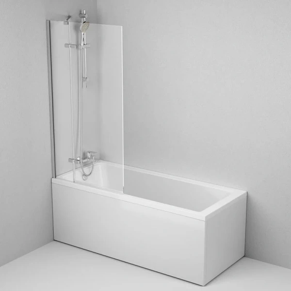 Шторка для ванны Am.Pm Tender 80x140 см поворотная W45BS-D3W5-140CT (детальная фотография), распашные