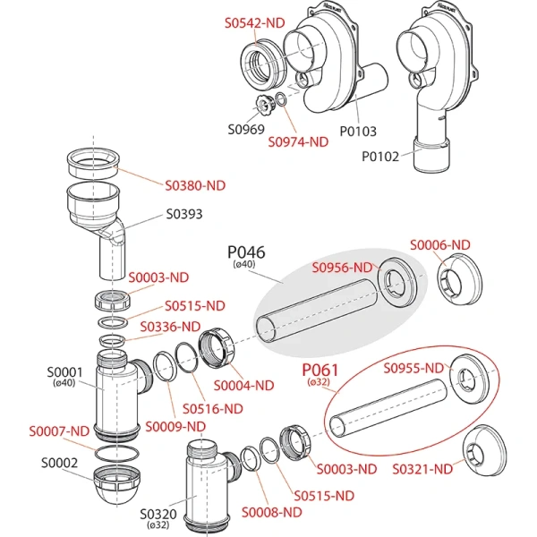 Сифон для писсуара Alcaplast вертикальный A45C (детальная фотография) index_1