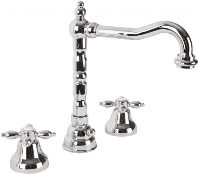 Смеситель для раковины Cezares Nostalgia-BLS2 на три отверстия, с донным клапаном (детальная фотография)