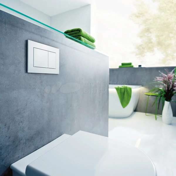 Клавиша смыва Tece TECEnow белая 9240400 (детальная фотография), слив эконом-стандарт с двумя клавишами