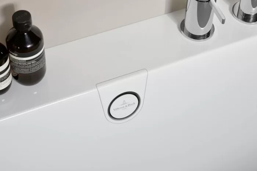 Ванна квариловая Villeroy & Boch Oberon 2.0 180х80 см со сливом-переливом UBQ180OBR2DV-01 (детальная фотография), 180x80 см