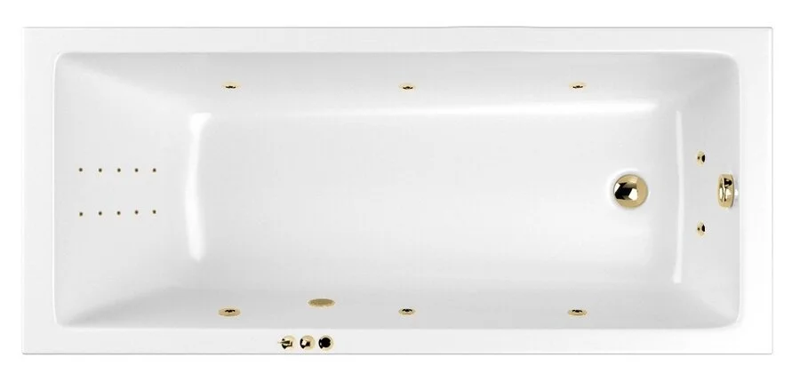 Ванна гидромассажная Whitecross Wave 160 x 70 см, SMART NANO, золото, белый, 0101.160070.100.SMARTNANO.GL (детальная фотография)
