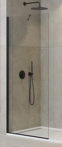 Душевая перегородка Cezares Liberta 100 см стекло прозрачное, профиль черный - фото 3