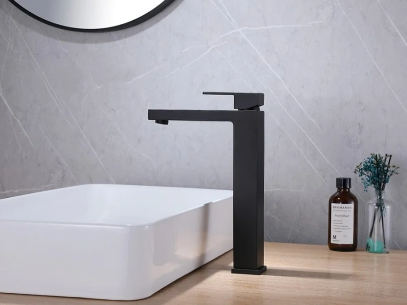 Смеситель для раковины Abber Daheim черный матовый AF8211B (детальная фотография), современные, hi-tech