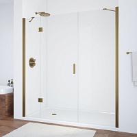 Душевая дверь профиль бронза стекло прозрачное Vegas-glass