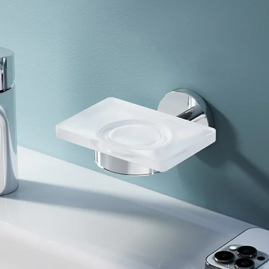 Мыльница Am.Pm X-Joy хром A85A34200 (детальная фотография), хром, белые, комбинированные