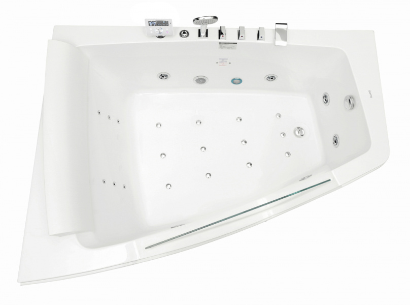 Акриловая ванна левосторонняя пристенная Gemy G9056 K L (детальная фотография), современныe, hi-tech