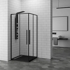 Душевой уголок RGW Stilvoll SV-31B 100x100 см профиль черный, стекло прозрачное