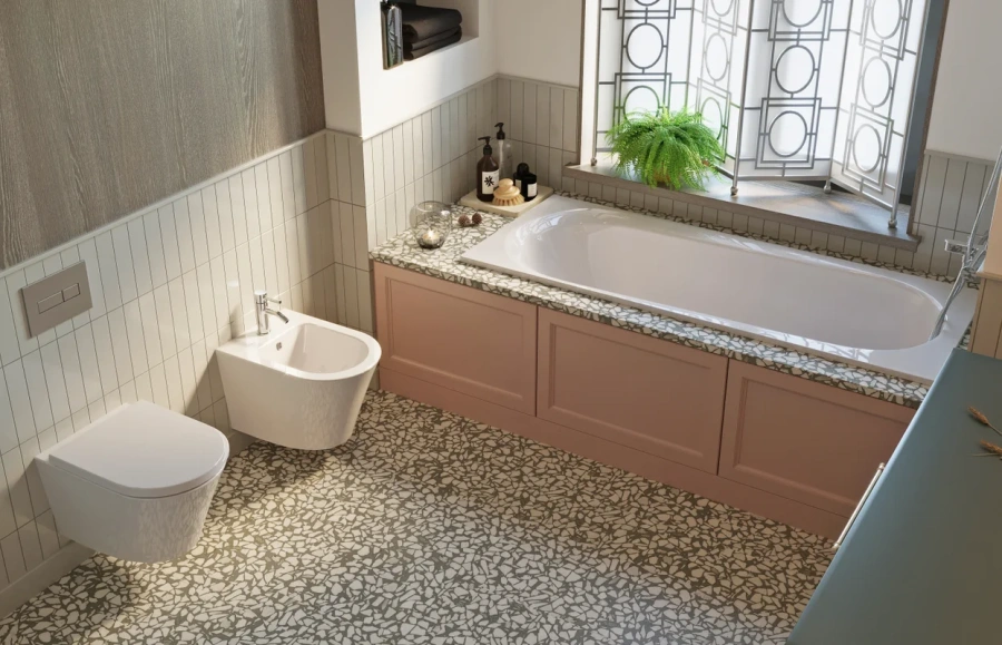 Унитаз подвесной Lavinia Boho Biore с сиденьем микролифт 3304003R (детальная фотография), с горизонтальным, прямым выпуском, с прямым выпуском