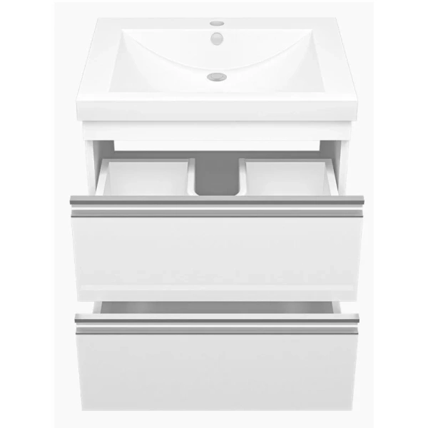 Тумба под раковину подвесная Misty Ингрид 75 см белая П-Инг-01075-011П2Я (детальная фотография), подвесная, пристенная