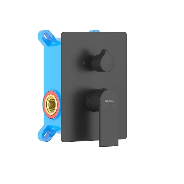 Смеситель для душа Акватек Лира черный AQ1446MB (детальная фотография)