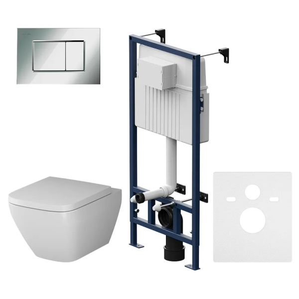 Унитаз с инсталляцией Am.Pm Awe с клавишей хром IS70251.701701 (детальная фотография)