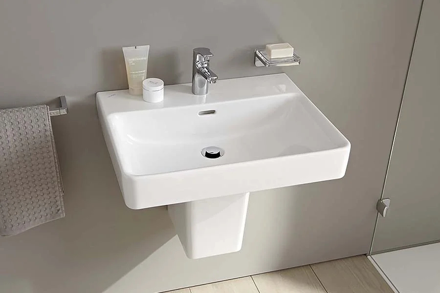 Раковина Laufen Pro S 45 см с отверстием для смесителя с отверстием перелива 8.1596.1.000.104.1 (детальная фотография), прямоугольной формы