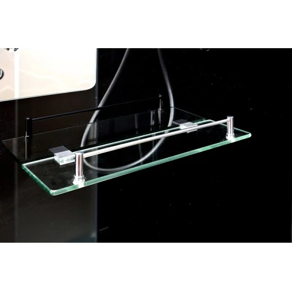 Душевая кабина Deto B 100х100 см без крыши B10BLACK (детальная фотография), со стеклянными задними стенками