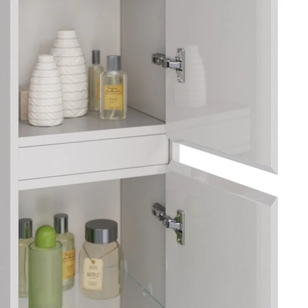 Шкаф-пенал подвесной Lemark Combi 35 см белый глянец LM03C35P (детальная фотография), современные, hi-tech