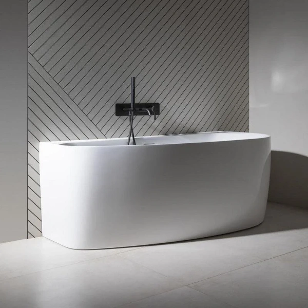 Ванна акриловая Allen Brau Priority 5, 160 х 78 см, слив-перелив в комплекте, левосторонняя, белая глянцевая, 138678A-GW Gloss White, 2.31005.20A (детальная фотография), белые