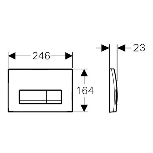Схема (детальная фотография), слив эконом-стандарт с двумя клавишами