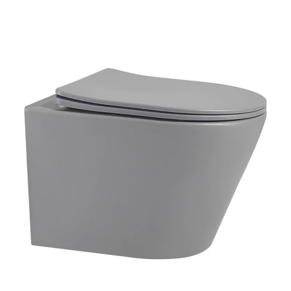 Унитаз подвесной Abber BEQUEM серый матовый AC1102MG (детальная фотография)
