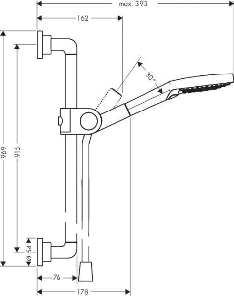 Душевой комплект Axor Citterio 27991000 (детальная фотография), душевые гарнитуры