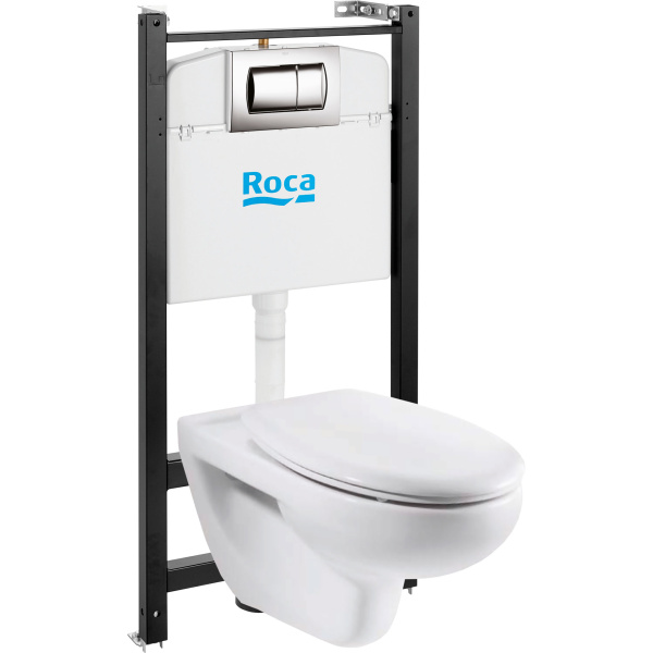 Унитаз с инсталляцией Roca Victoria с сиденьем микролифт 893100000 (детальная фотография)
