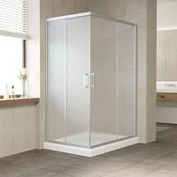 Душевой уголок профиль матовый хром стекло сатин Vegas-glass