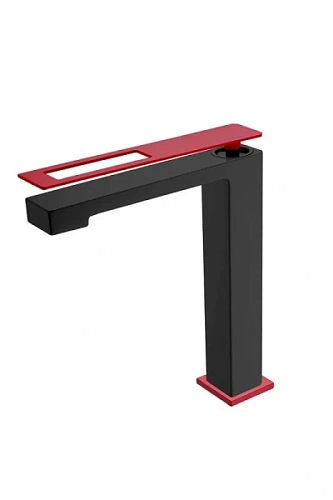 Смеситель для раковины Boheme Q черный/красный - фото 4