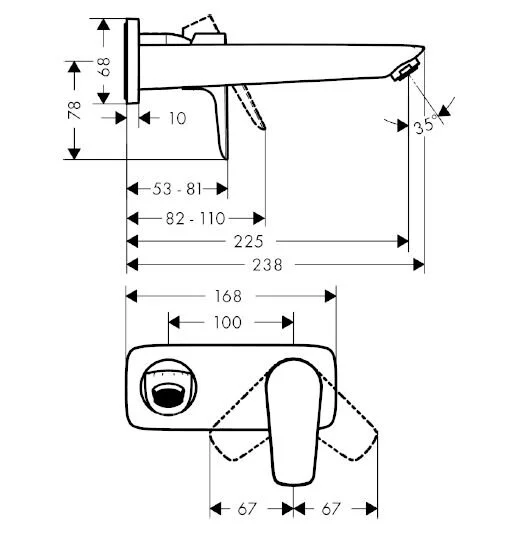 Смеситель для раковины Hansgrohe Talis E хром 71734000 (детальная фотография), для раковины