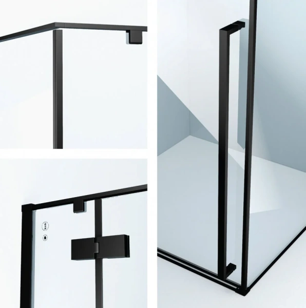 Душевой уголок IDDIS Slide 120х90 см черный алюминиевый профиль SLI6BS2i23 (детальная фотография), черные