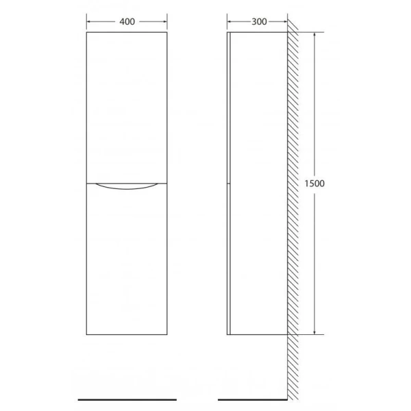 Шкаф-пенал подвесной Belbagno Fly-Marino 40 см rovere nature левосторонний FLY-MARINO-1500-2A-SC-RN-P-L (детальная фотография), в наличии