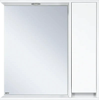 Зеркальный шкаф с подсветкой Misty Алиса 75 см белый, правый