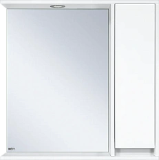 Зеркальный шкаф с подсветкой Misty Алиса 75 см белый, правый