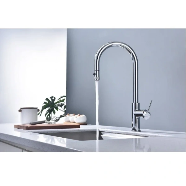 Смеситель для питьевой воды Paulmark Galant хром Ga213077-CR (детальная фотография), высокие, из латуни, округлая форма, для питьевой воды с фильтром