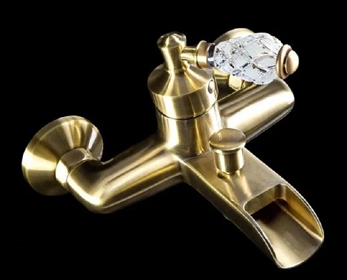 Смеситель для ванны Boheme Vogue Crystal бронза - фото 2