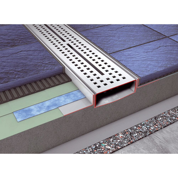 Дренажный канал Tece TECEdrainline 120 см серебристый металлик 601200 (детальная фотография), для монтажа в пол