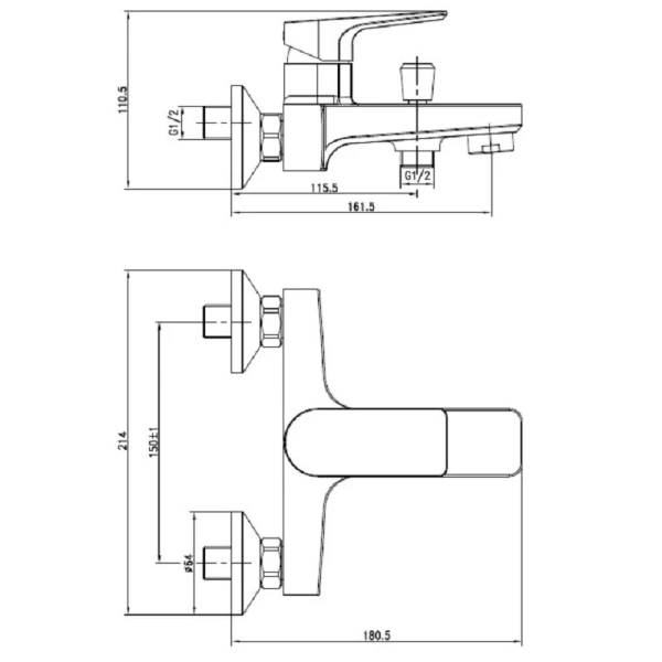 Смеситель для ванны Cersanit Nature хром 63064 (детальная фотография), для ванны