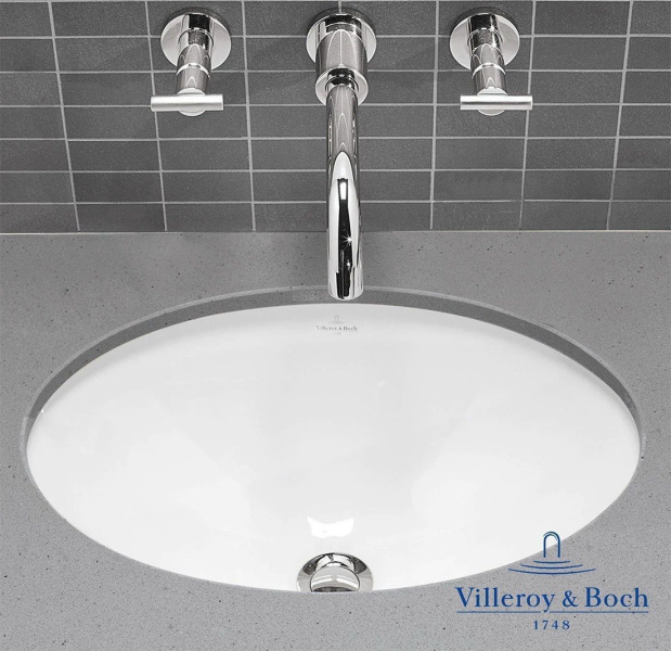 Раковина встраиваемая Villeroy & Boch Loop & Friends 57 см с переливом белый альпин 61612001 (детальная фотография), встраиваемые (в столешницу), пристенные