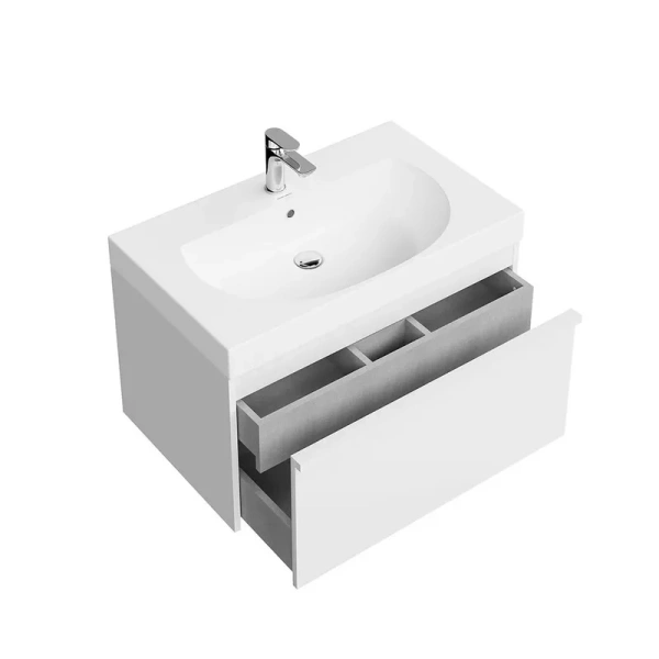 Тумба под раковину подвесная Kerama Marazzi Modula 80 см белая MOD.80.1+1\WHT (детальная фотография), окрашенные