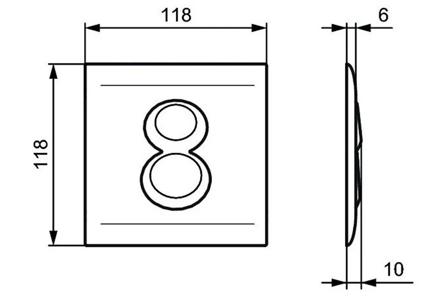Клавиша смыва Ideal Standard Prosys Septa Pro хром R0136AA (детальная фотография), нет в наличии