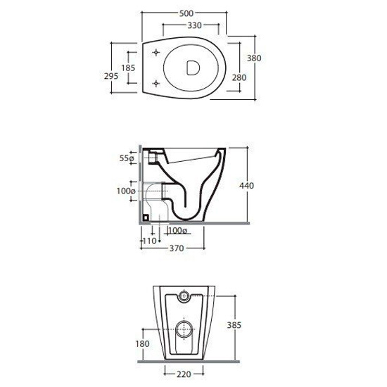 Схема (детальная фотография), без бачка, со скрытым бачком